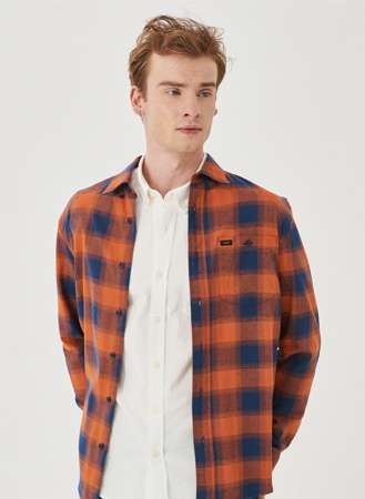 LeeFlannelCheckShirtOrange